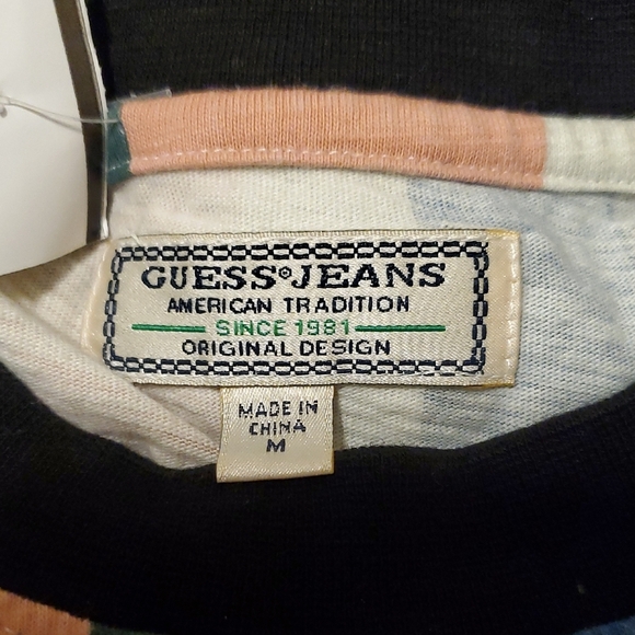 Guess Blue and Pink Striped Tee - Picture 2 of 5